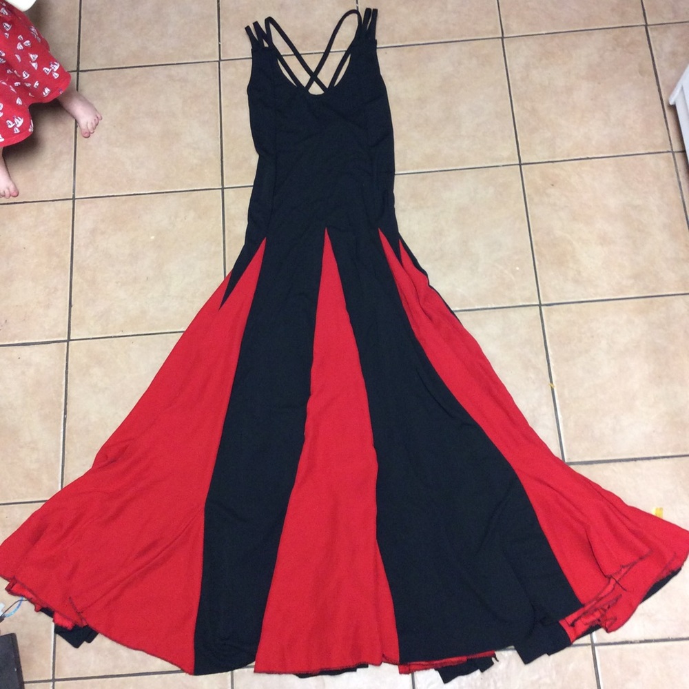 Red and black dress